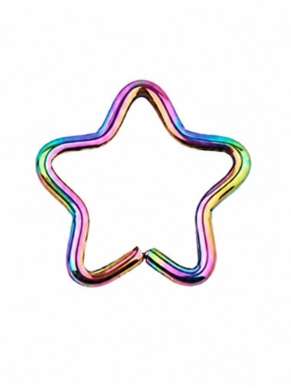 Rainbow Star Fixed Hoop Cartilage Earring Stainless Steel